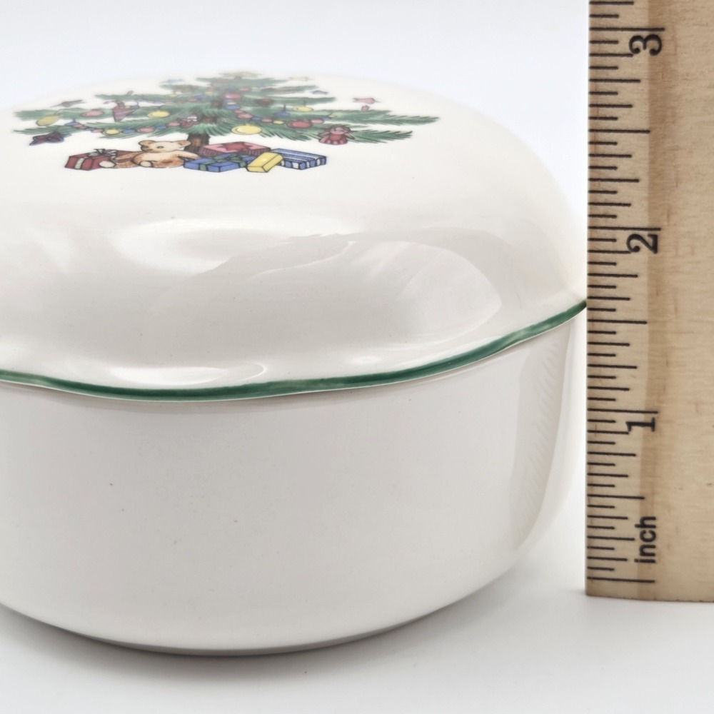 Set Of 2 Vintage Nikko Christmastime Covered Bon Bon Candy Dishes    NEW - Picture 8 of 10